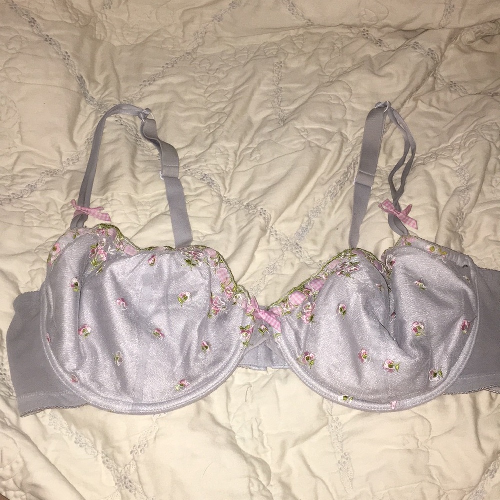 Enchanted 44d purple pink floral sexy cute lacebra